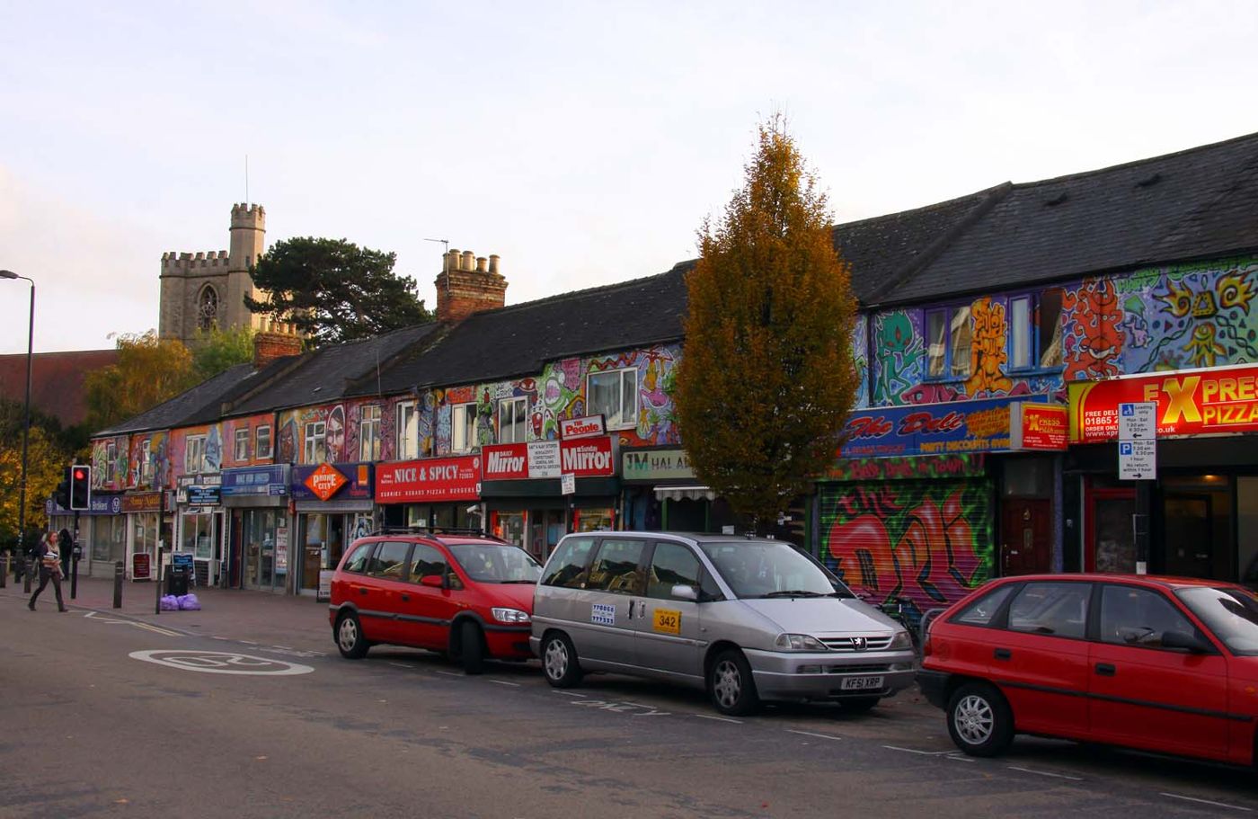 Painted shopfronts on Cowley Road, Oxford