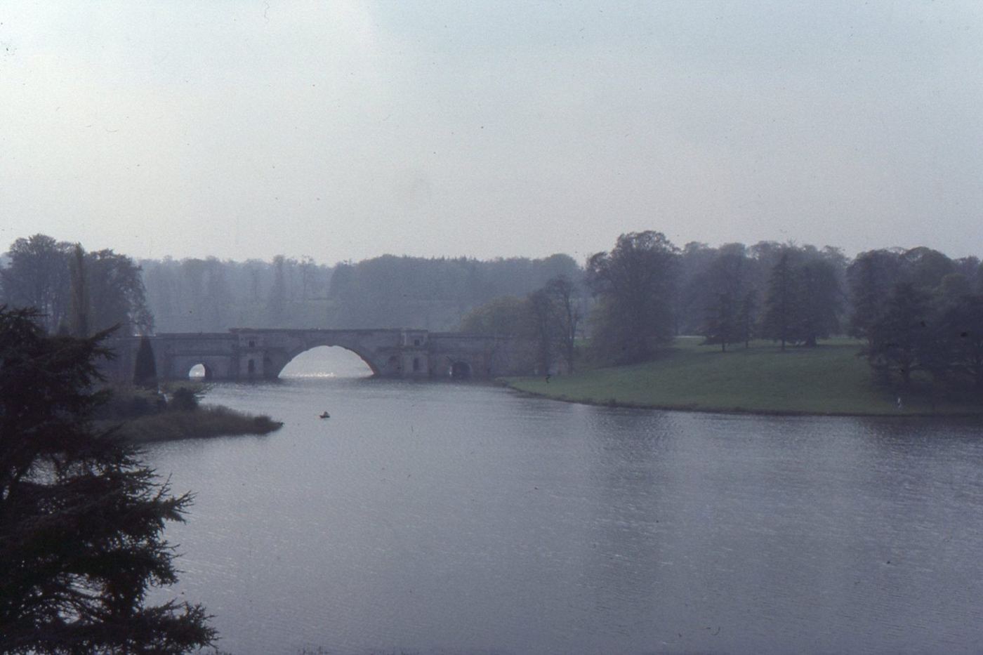 The Queen Pool and Vanbrugh's Grand Bridge in the grounds of Blenheim Palace